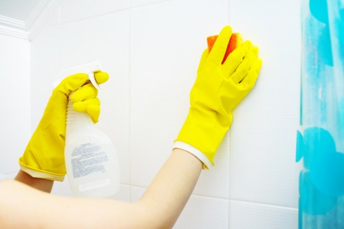 Safe cleaning practices and protective equipment used by Camden Cleaners