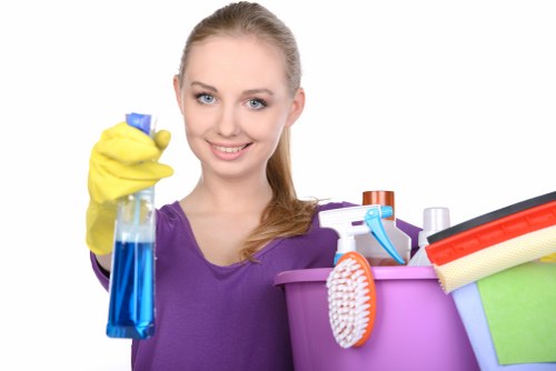 Safety-focused cleaning operations in progress