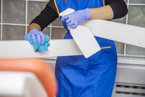 Local cleaners working in a Camden flat before checkout